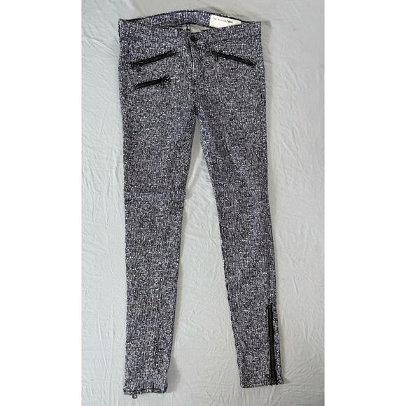 rag & bone Pants - Rag & Bone Skinny Buffalo Plaid Moto Pants in Linton. Abstract Check, Women's 26